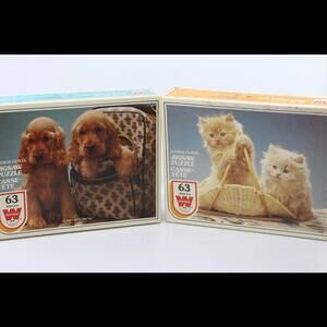 junior guild jigsaw puzzle 63 pieces whitman dogs & cats in box